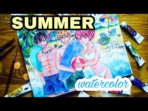 AT THE BEACH | SUMMERY | Watercolor | ggn.ishere