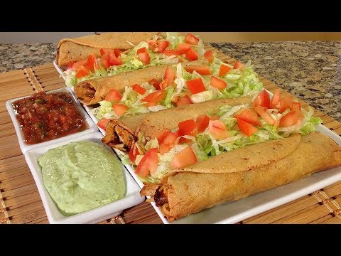 How To Make Chicken Flautas-Mexican Food Recipes-No Toothpick Rolled Tacos/Taquitos