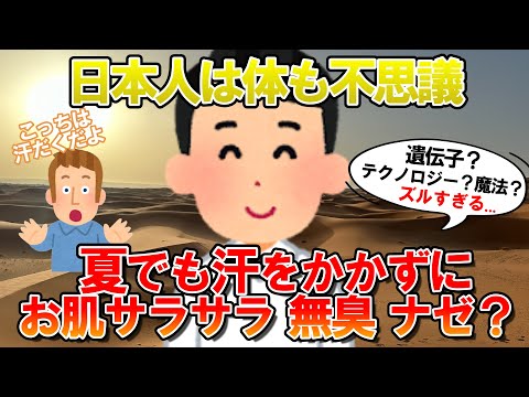 【海外の反応】体まで特殊なの？蒸し暑すぎる夏、日本人が汗をかかずにサラサラ爽やかでいられる理由を知りたい【ゆっくり解説】