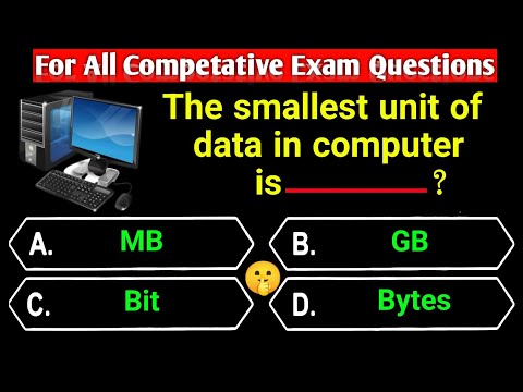 The smallest unit of data in computer is______? || computer science || quiz for competitive exams