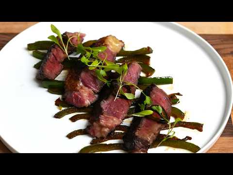 Black Bean Marinated Ribeye Steak with Soy-Pickled Jalapeños