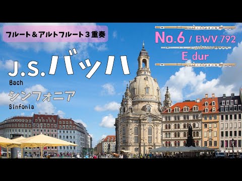 【フルート＆アルトフルート３重奏】J.S.バッハ「シンフォニア」第６番　J.S.Bach / Sinfonia  No.6  E-dur  BWV792