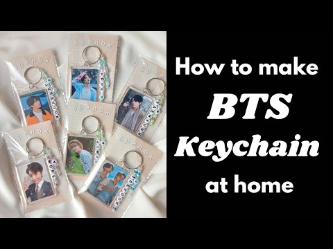 How to make BTS Keychain at home 💜 / BTS KEYCHAIN / bts diy / bts room decor / bts journal