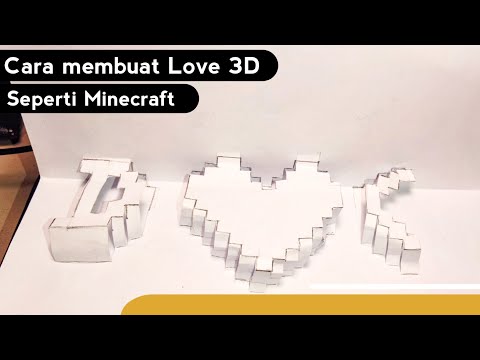 Cara membuat love 3D seperti Minecraft #drawing #creative