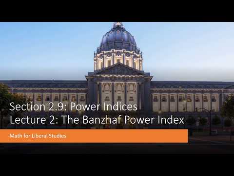 Math for Liberal Studies - Lecture 2.9.2 The Banzhaf Power Index