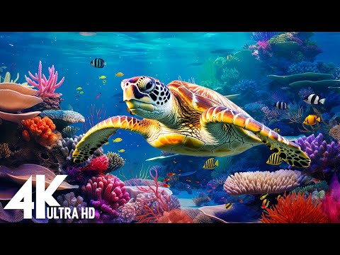 Under Red Sea 4K -Beautiful Coral Reef Fish in Aquarium, Sea Animals for Relaxation, 4K Video UHD #6