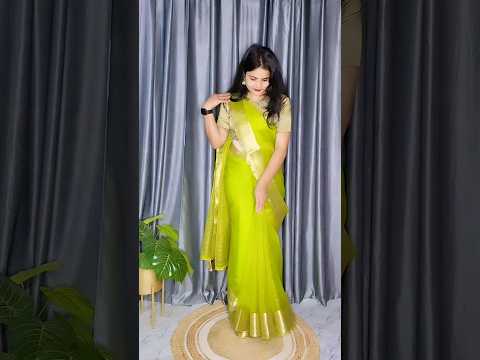 organza saree draping trick | How to wear organza saree #sareedrapping #ytshorts #organzasaree