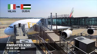 TRIP REPORT | Emirates A380 | Milan MXP ✈ Dubai DXB | Economy Class