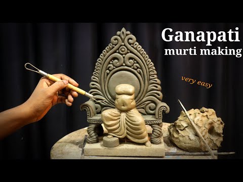 Maharaja style Ganapati murti making with clay | Lal bagh raja ganapati bappa | clay art