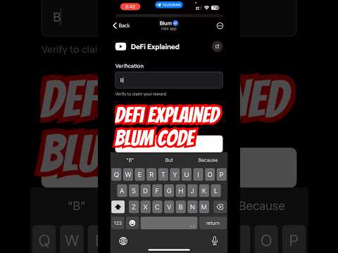 DeFi Explained Blum Code Verification | Blum Verification Code 18 October #blum #blumairdrop