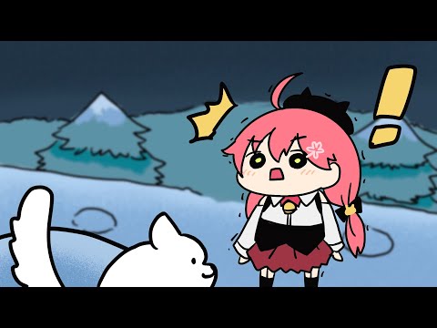 Miko meets a puppy in the snow【Hololive Animation｜Miko Animation｜SakuraMiko】