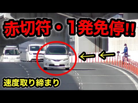 【赤切符・一発免停‼️】一般道を爆走するエスティマに天罰‼️　[速度取り締まり ネズミ捕り スカッと DQN 速度違反]