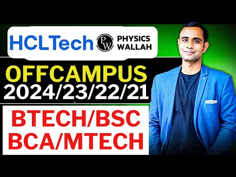 HCL Tech Hiring Announced | PW Hiring | Batch 2024/23/22/21 | Btech/BSC/MSC/Mtech