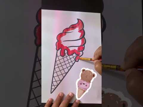 Easy Icecream drawing for kids #howtodraw  #viral #alphabet #how #trending