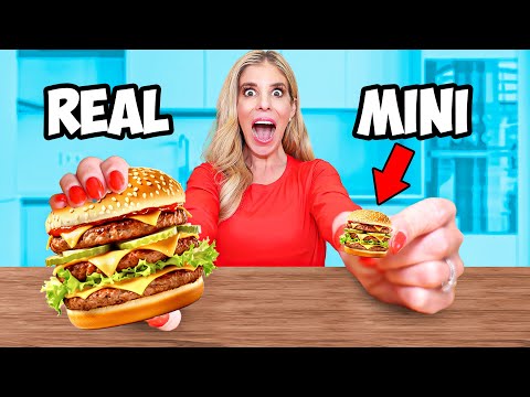 Eating Mini Food Vs Real Food for 24 Hours