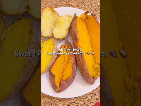 #airfryer #baked #sweetpotato 🍠 #potato 🥔 #recipe #oilfreecooking #airfryercooking #foodshorts