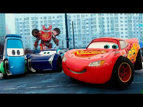 Lightning McQueen SANTA in Real Life Disney pixar Cars Drift