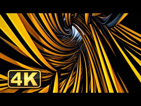 Abstract Caramel Wire Tunnel Travelling. 4K Screensaver! Calming Music. Relaxing Video