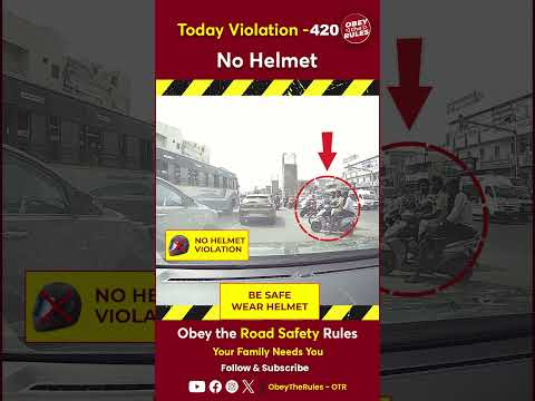 Today Violation 420 - Stay safe on your ride—wear a helmet #otr #chennaitrafficpolice #obeytherules