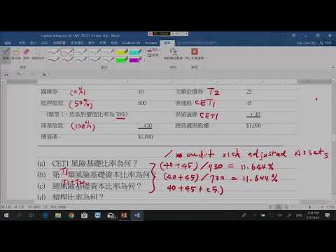 作業 詳細解說 資本適足性 Capital Adequacy