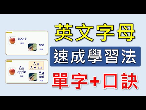 英文字母發音-2-52個常見單字+字母發音+發音口訣，雙倍的單字+雙倍的練習，快速學會發音及單字，打好英文基礎。