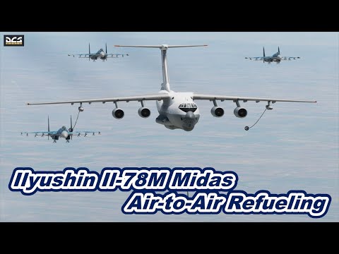 DCS World Russian Air Force Ilyushin Il-78 Midas Air-to-Air Refueling Su-33 Flanker D 空中給油 Landing