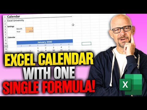 How to make an Excel Calendar with one single formula!