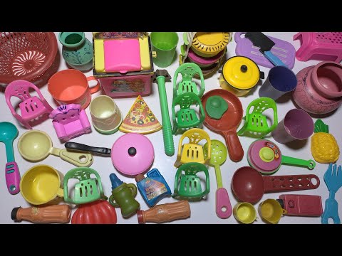 ASMR Full Satisfying Video | Mini Plastic Full Kitchen Set | Cooking Toys kitchen Set