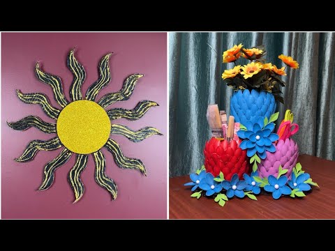 Creative DIY Home Décor Ideas: Sun Wall Hanging & Plastic Bottle Craft