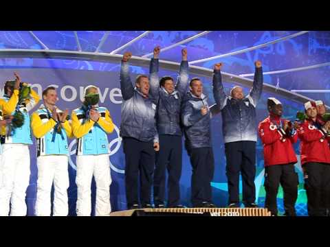 Olympics - USA 4 Man Bobsled Gold Medal Ceremony