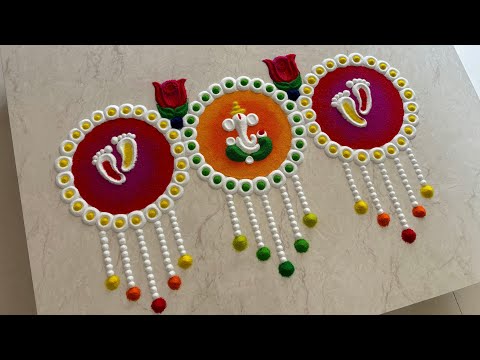 गौरी गणपती 🙏🏻🌺🌹रांगोळी/ Gauri pujan rangoli/ laxmi paul rangoli/ gaurai rangoli