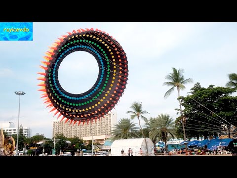 Songkran 2021 Thai New Year Kite Flying Pattaya Beach Thailand Friday  activities fun on the sand.