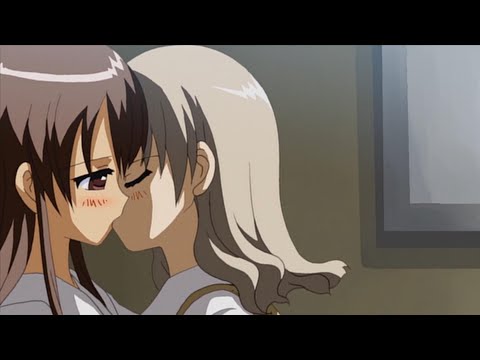 Shot on iphone meme but it's anime Lesbian kiss