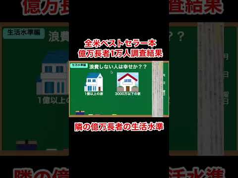 全米調査により明らかになった億万長者の生活『となりの億万長者 〔新版〕 ― 成功を生む7つの法則』  #お金 #shorts