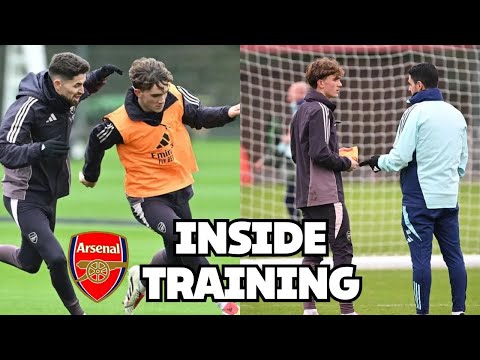 INSIDE TRAINING - 14-year-old Max Dowman in Arsenal first-team training today | ARSENAL TRAINING