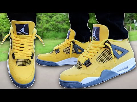 How To Lace Jordan 4s Loosely (w/ ON FEET) | Featuring 'Lightning' (BEST WAY!)