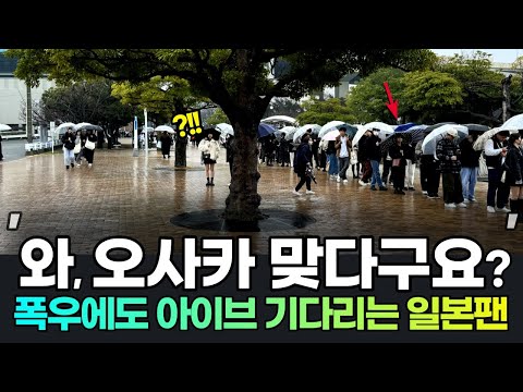 비 맞아도 일본 사람들이 기다리는 이유? 입 떡 벌어지는 아이브 오사카 콘서트 인파!