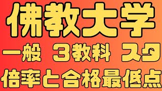 【佛教大学】一般 ３教科 スタンダード A日程 ５年間の倍率と合格最低点 ２０２４～２０２０　【入試結果】