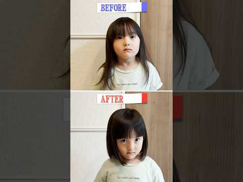 はじめての美容室でイメチェンしてみた5歳娘のビフォーアフター #shorts