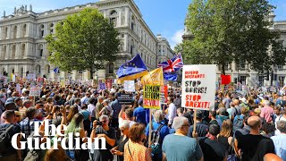 'Stop the coup!': thousands protest against prorogation of parliament