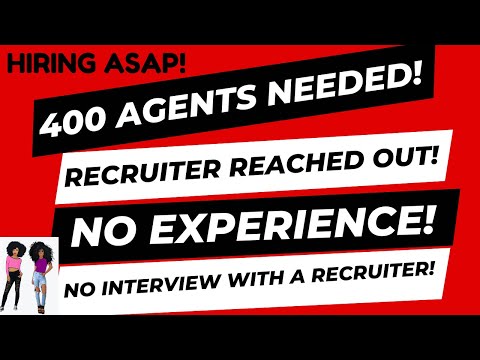 400 Agents Needed ASAP! Recruiter Reached Out! Weekly Pay No Experience No Interview Remote Job