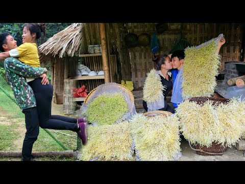 How to Grow Green Bean Sprouts Using Bamboo Baskets - Harvest After 4 Days of Selling to the Market