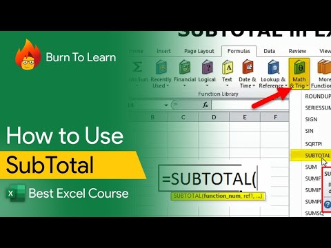 How to use Subtotals | Excel