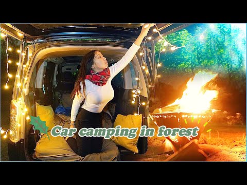 駛進森林裡車中泊～冬天木製營火弄曲奇綿花糖！幸福的味道～｜Camping Kate