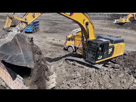 Caterpillar 352F Excavator Loading Overburden On 4 Axle Trucks - Ascon Ltd