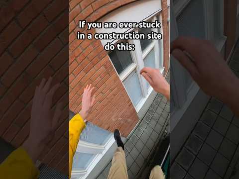 Construction sites hate this one simple trick #escape #parkour #shortvideos