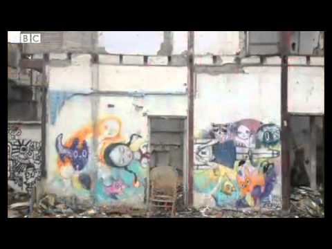 BBC News   Graffiti art among the rubble in Shanghai, China