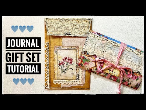 Faux Envelope Journal with Envelope Pouch - Gift Set