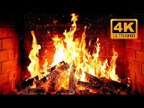 🔥 Cozy Fireplace 4K (12 HOURS). Fireplace with Crackling Fire Sounds. Fireplace Ambience