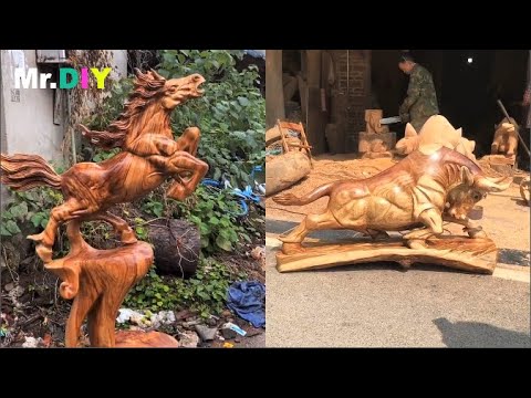 Wood Carving From Tree Trunk  - Unique Works Of The Skilled Carpenter